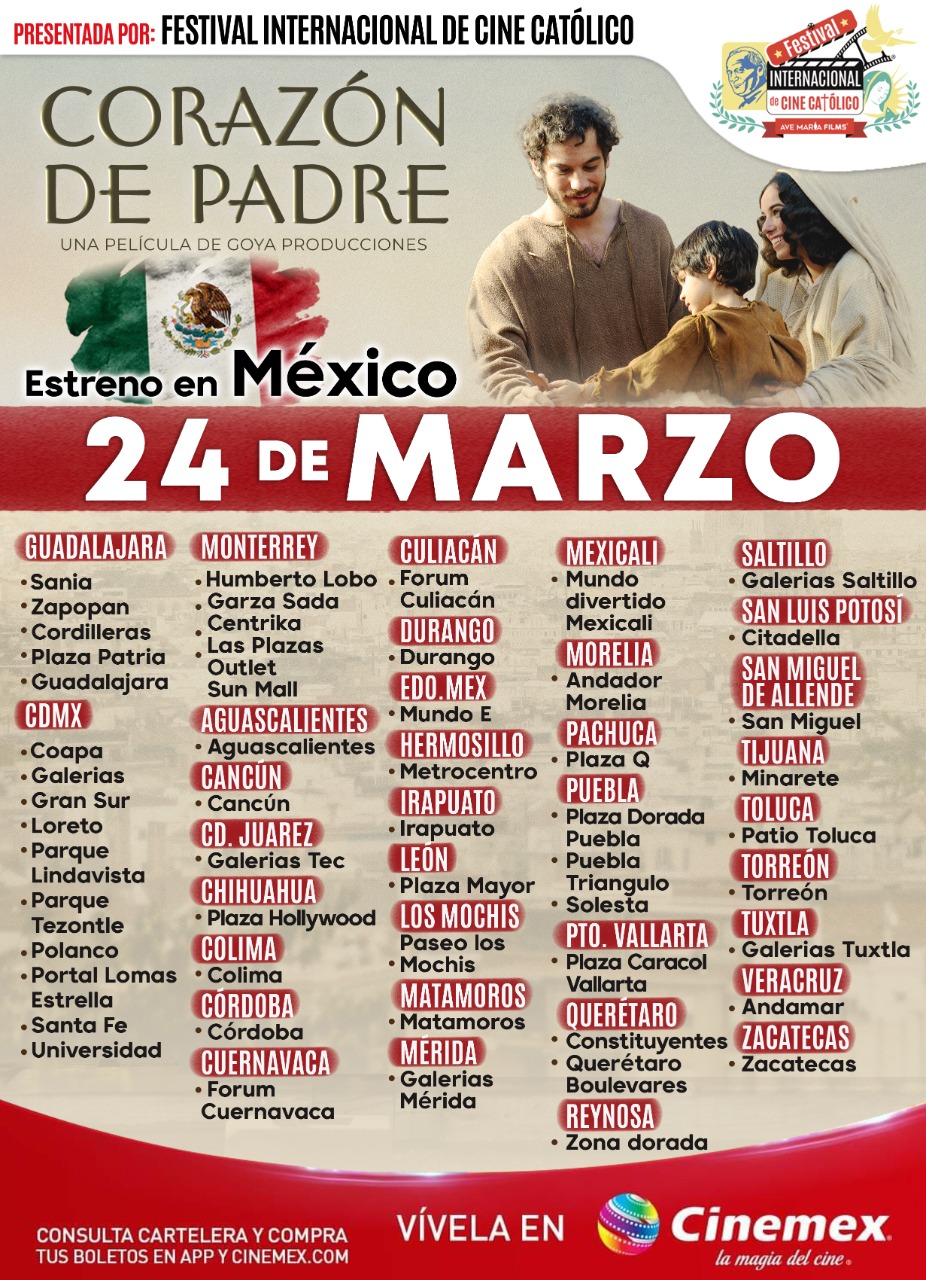 Cines en México para ver Corazón de Padre