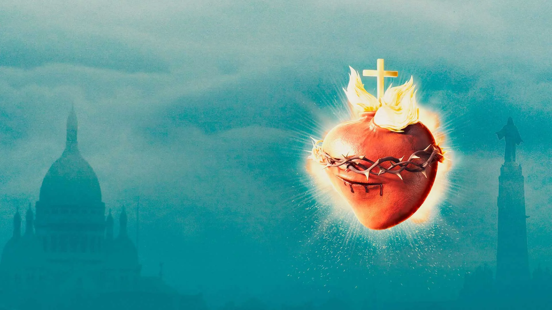 fondo corazón ardiente